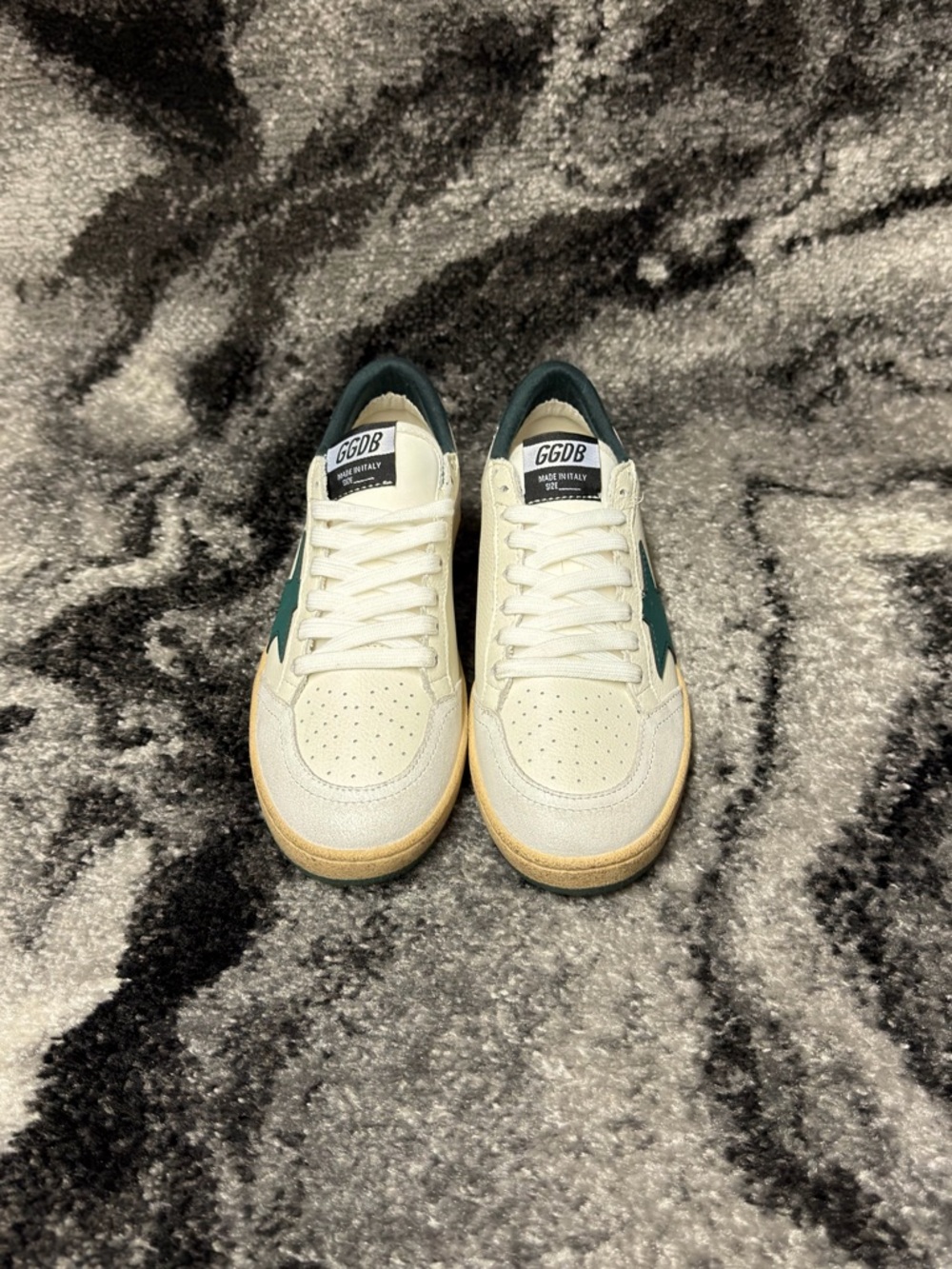 Golden Goose Ball Star White Nappa Green Star and Heel Tab size 38 - Picture 2 of 7